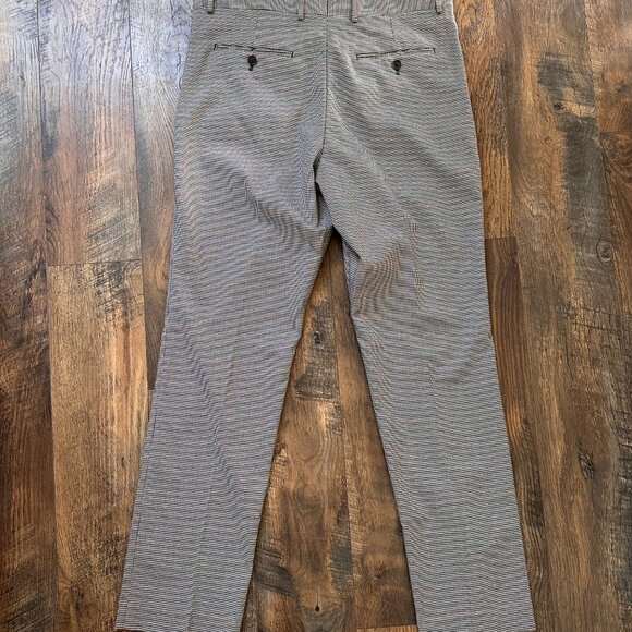 NWT J. Ferrar Men's Black and Gray Plaid Patterned Pants - Picture 2 of 7